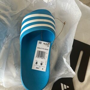 Adidas Kids Aqua Blue Slide Sandals